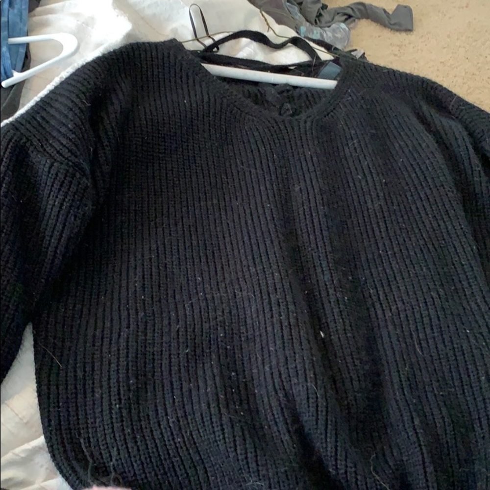 Braided black sweater